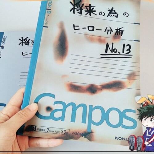 My Hero Academia Midoriya Izuku Burned Anime Notebook Student Cartoon Note Book School Office Note Book Stationery Supplies