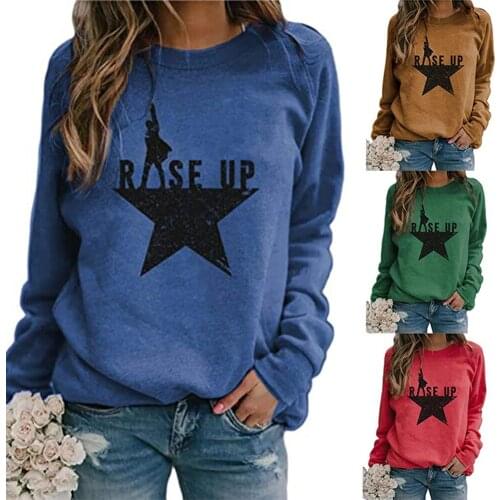 Pullow Long-Sleeve Female Tops Autumn Winter Printed O Neck Casual Loose Sweater Women Clothing