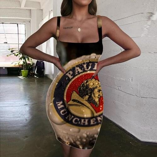 Giyu Brand Beer Cap Dress Women Art Bodycon Dress Harajuku Vestido Sexy Womens Clothing Party New Boho High Quality