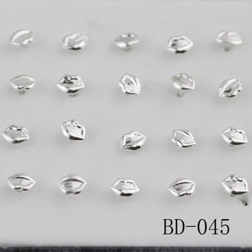 925 Sterling Silver Plated Personality Sexy Lips Nose Nails Silver Nose Ring Nose Piercing Earrings Jewelry Gifts jp