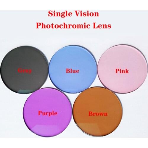 1.56 1.61 1.67 Index Resin Photochromic Lens Myopia Hyperopia Prescription Lens Change to Gray/Brown/Pink/Blue Glasses Lenses