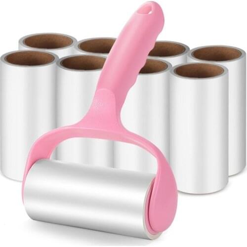 1pc Lint Rollers Pet Hair Remover Lint Remover Dust Cleaner Sticking Roller Clothes Carpet Sticky 10cm Roll Brush Kit Dust Tools