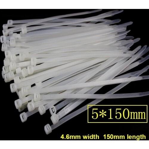 5*150mm Cable Tie Black White National Standard 4.6mm Width Plastic Wire Bundle Up Bring Fixed Bar 250mm length 250PCS