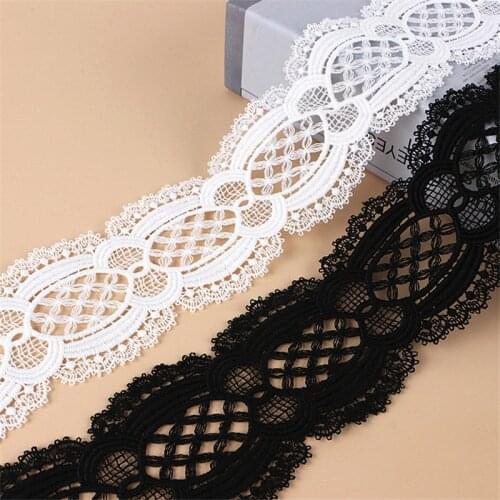 7cm Wide Embroidered Lace Net Ribbons Fabric Trim DIY Sewing Handmade Craft Materials 1 Yard