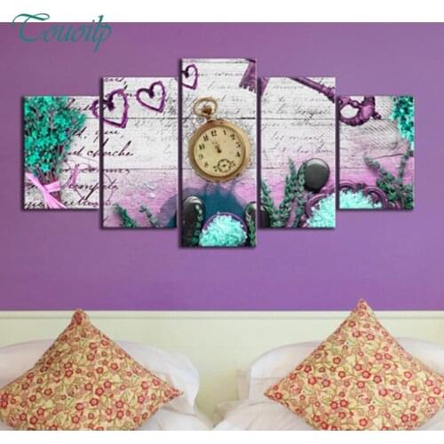 Flowers iris Diamond embroidery home Flowers clock 5D DIY Love Key diamond painting Cross Stitch Multi-picture home decoration