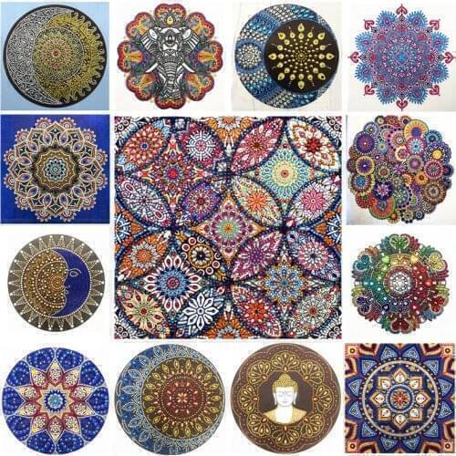 DIY Diamond Painting Special Flower Mandala Diamond 5D Embroidery Painting Cross Stitch Mosaic Crystal Diamond Sticker Decoratio