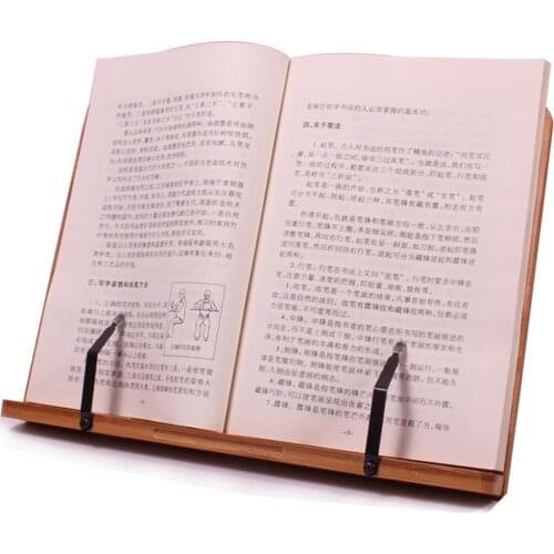 BamBoo Book Stand - Reading Rest holder Cookbook Cook Stand/Foldable Tablet PC textbook/Music Document Stand/Desk Book Rest