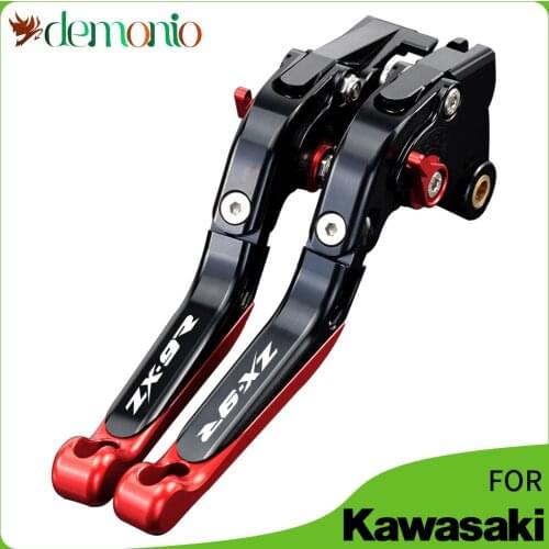 CNC New Adjustable Motorcycle Brake Clutch Levers with logo Fits For KAWASAKI ZX9R 1998-1999 ZX 9 R ZX-9R 98 99 kawasaki Black