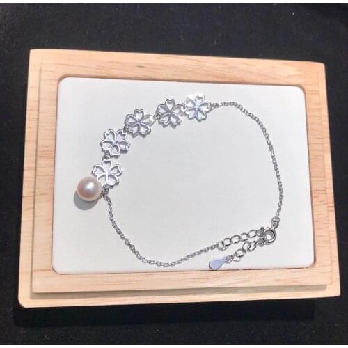 Flower 925 Sterling Silver Bracelet Settings Findings Mountings Base Parts Bangle for Crystal Agate Pearls Jade Coral Beads