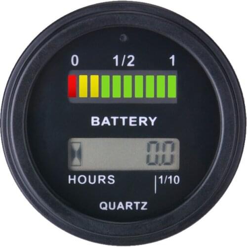 Battery Gauge AGM GEL FeliPO4 VOLT Meter Battery Indicator with hour meter FOR Motorcycle ATV Tractor cleaning machine BI011