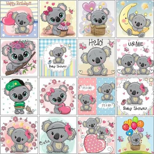 Square/Round Diamond Painting Koala Cross Stitch Mosaic Diamond Embroidery Cartoon Picture of Rhinestones Kids Room Decoration