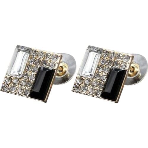 Fashion Party Women Earrings Square Shape Earrings Rhinestone Inlaid Stud Earrings Jewelry Gift Womans accesories