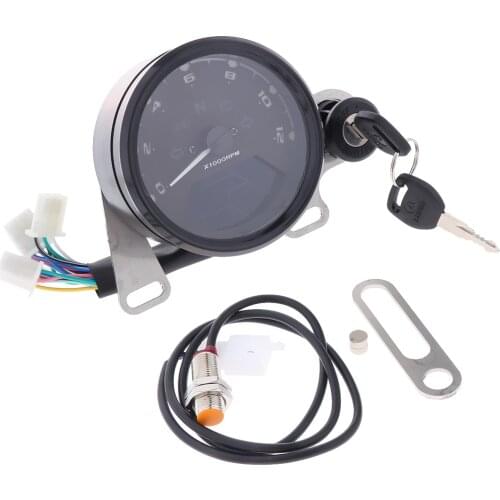 Motorcycle Modified Odometer Speedometer Gauge LED Display Black Shell