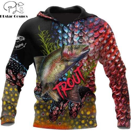 Brand Hoodie Trout-Salmon Fishing Skin camo 3D Printed Mens Zip Up Hoodie Harajuku Streetwear Unisex Casual Tracksuits KJ0157