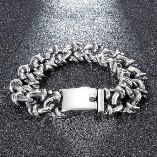 Fashion domineering mens stainless steel jewelry exaggerated personality creative titanium steel mens bracelet