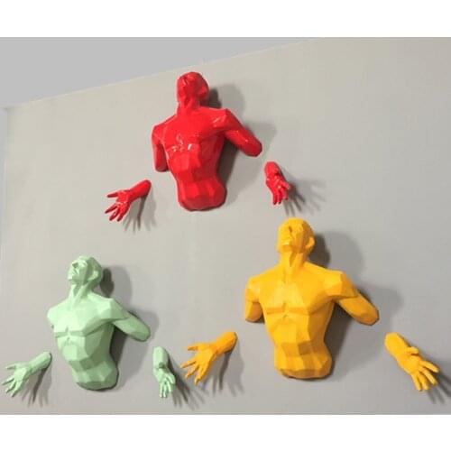 New Modern 3D Character Sculpture Angel Man Wall Hanging Statue Home Decoration Handicraft European Retro Creative Art Figurine