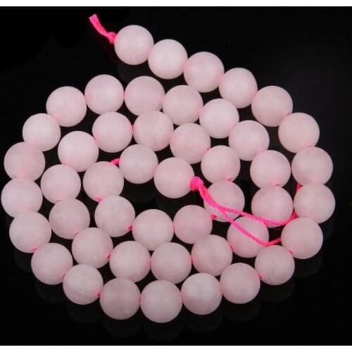 Wholesale Matte Rose Quartzs Seed Beads Round shape Smooth Natural Stone Beads 4 6 8 10 12 Mm DIY Beads for Bracelet 15"