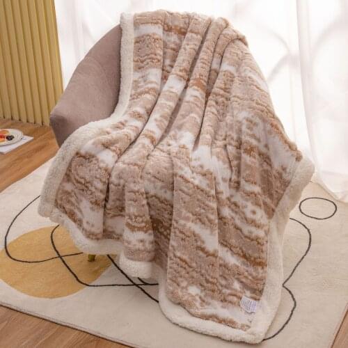 Drop Shipping Thicken Winter Blanket Lamb Cashmere Throw Blankets Kids Adult Bedspread Blanket For Beds