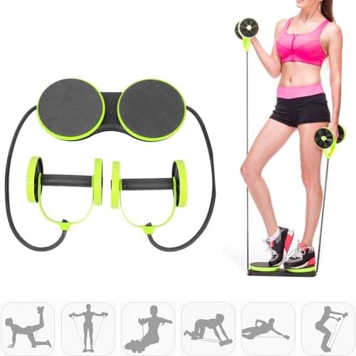 AB Wheels Roller Multifunctional Abdominal Resistance Pull Ropes Muscle Stretching Abdominal Wheel Gym Fitness Workout Equipment