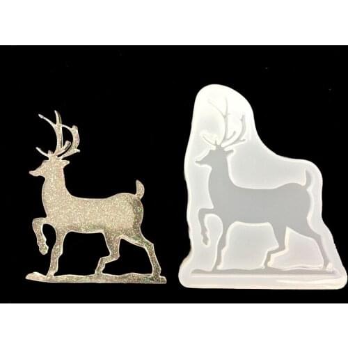 Christmas Deer Mold Flexible Resin Expoy Mold Cute Elk Silicone Mould DIY Craft Jewelry Making Tool Home Decoration