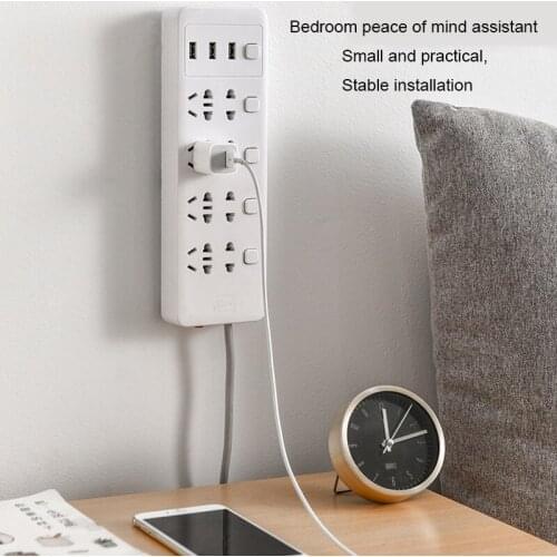 Self-Adhesive Desktop Socket Fixer Cable Organizer Self-Adhesive Power Strip Holder Fixator Wall-Mounted Fixer Cable Clamp