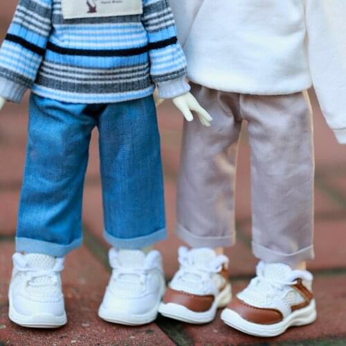 BJD doll dress is suitable for 1/6 fashion simple style trousers versatile casual wide-leg trousers grey blue beige trousers