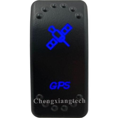 Blue Led Lasor Engraving GPS Rocker Switch 5 Pin on off 12v 24v SPST for Car Boat Truck