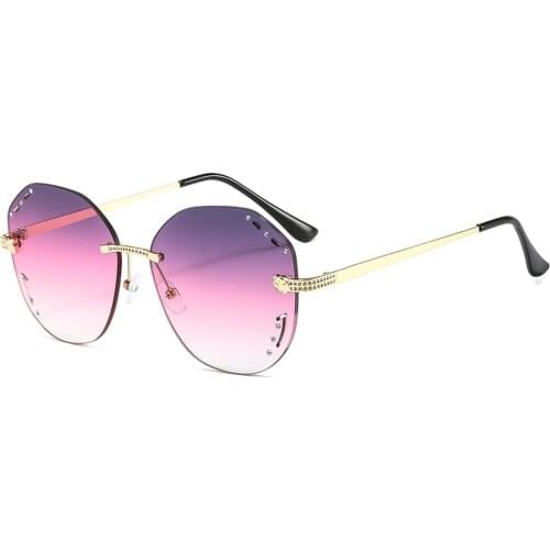 Hollow out Personality Lenses Fashion Sunglasses Women Men Luxury Brand Designer Metal Frame Sun Glasses Female Polygon Rimless