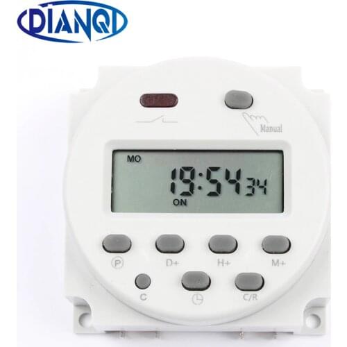 No lock CN101A AC Round Digital LCD Power Timer Weekly Programmable Electronic Time Relay Switch 8A TO 16A CN101 weekly