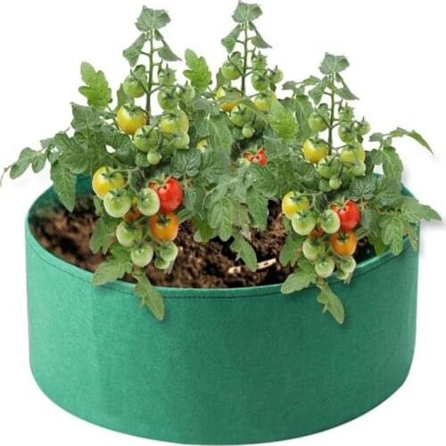 Fabric Raised Planting Bed Garden Bed 50 Gallons Round Non-woven Planting Bag Planting Container Grow Bags Breathable Felt Pot
