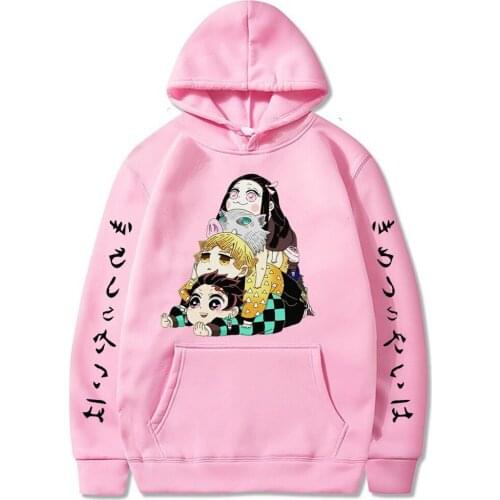 Demon Slayer Hoodies Anime Cosplay Kimetsu No Yaiba Pullovers Kawaii Sweatshirt Men Women Loose Oversized Casual Streetwear 2021