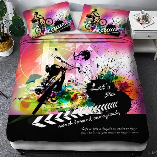 Bicycle Exercise Let‘s Go 3D Printed Bedding Set Duvet Cover And Quilt Cover Pillowcase Bedroom Kid’s Room Decorate