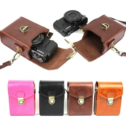 High Quality Camera Bag Camera Strap PU leather For Canon G9X G7XII Samsung Nikon Sony Fujifilm Olympus Single Micro Camera Case