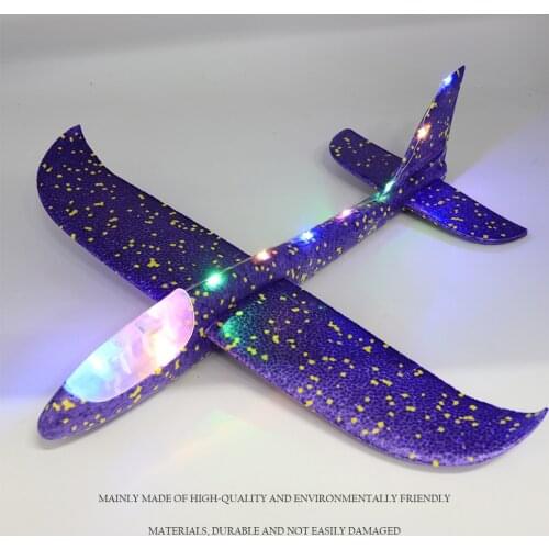 Coloruful Throwing Airplane Children Toy Gliding Aircraft Model Night Light Broken-Resistant Foam Plane Outdoor Launch Boys Gift