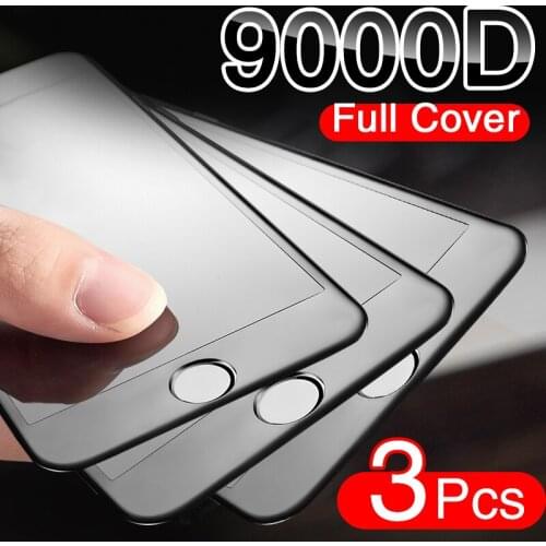 3PCS Curved Full Cover Protective Glass On The For iPhone 7 8 6S Plus Tempered Screen Protector iPhone 8 7 6 SE 2020 Glass Film