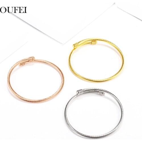 OUFEI Rose Gold Simple Elegance Fashion Jewelry Bracelets & Bangles Stainless Steel Bracelets For Women jewelry accessories