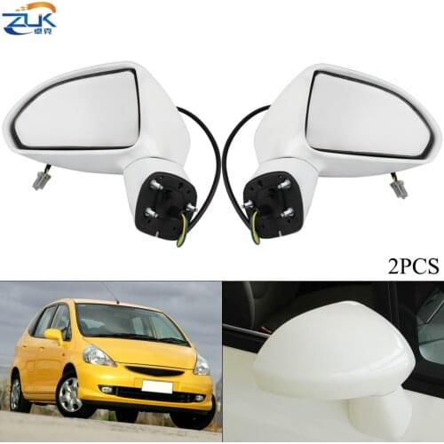 ZUK Pair Exteriror Rearview Mirror Assy For HONDA FIT JAZZ 2005-2008 FIT SALOON 2003-2006 CITY 2007-2008 3-PINS No LED Lamp