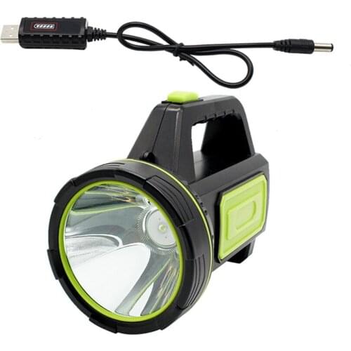 10W USB LED Lantern Searchlight 18650 Baterry 6000mAh Rechargeable Torch Spotlight Portable Flashlight for Camping Hiking