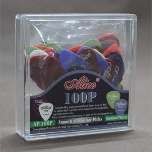 100pcs Square Box-packed AP-100P Smooth ABS Guitar Picks Plectrum 0.58/0.71/0.81mm