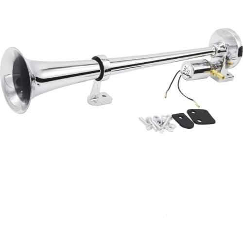 150dB Single Trumpet 18" Air Horn Compressor Kit For Car Truck 12/24V