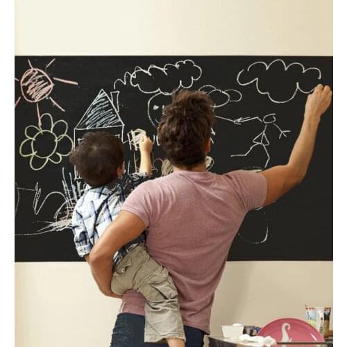 1pc Chalkboard Black Board Sticker School Office Meeting Chalk Board Sticker Removable Vinyl Wall Stickers For Child Play Toy