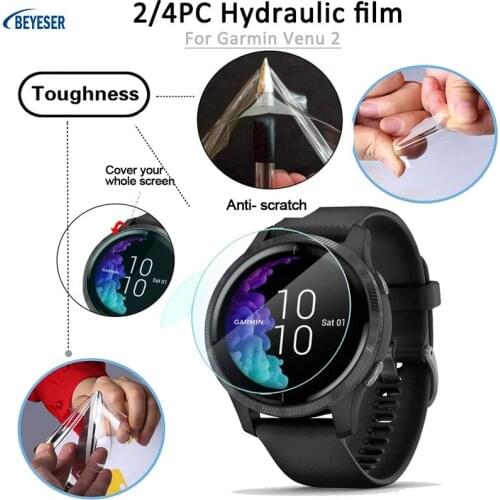 2/4PC New Arrival Hydrogel Film Transparent Full Screen Easy To Install Anti-dirty Protective Film For Garmin Venu 2 Watches