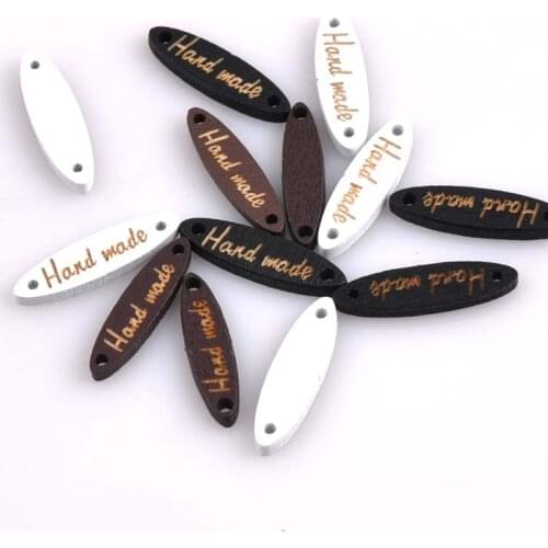 HandMade Brand 2 Holes Sewing Mixed Wood Buttons for Scrapbooking Craft 100pcs 8X28mm MT0935x