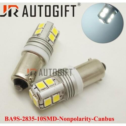 20x BA9S Canbus No error Nonpolarity White High Power 2835 10smd T4W LED Bulbs For Car Parking Lights Interior indicator bulb12V
