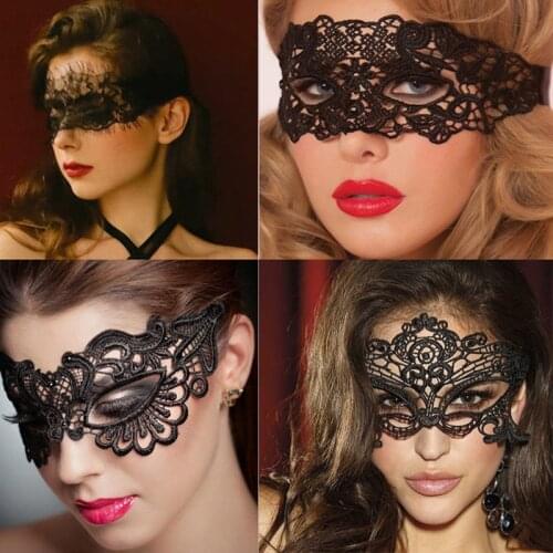 1 Pair Sexy Lady Girl Black Lace Eye Mask For Fancy Dress Christmas Halloween Costume Party Masquerade Party Venetian Masks