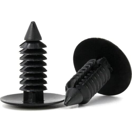 50Pcs/lot Auto Fastener Fit 8mm Hole Nylon Car Clips Fender Bumper Shield Retainer Plastic Rivet ForGM Ford Chrysler Automobile