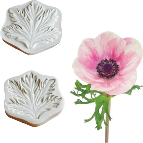 Anemone Leaf Veiners Silicone Mould Cake Decorating Molds Cake Gumpaste Molds Cake Chocolate Tools M2355