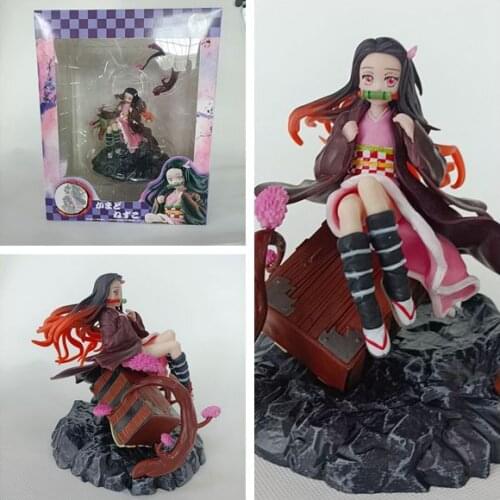 Anime Demon Slayer: Blade Sitting Position Kamado Nezuko Box Scene Statue Boxed Figure