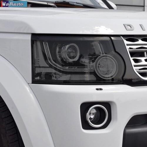 Car Headlight Protective Film Front Light Transparent Smoked Black TPU Sticker For Land Rover Discovery 4 2009-2016 Accessories
