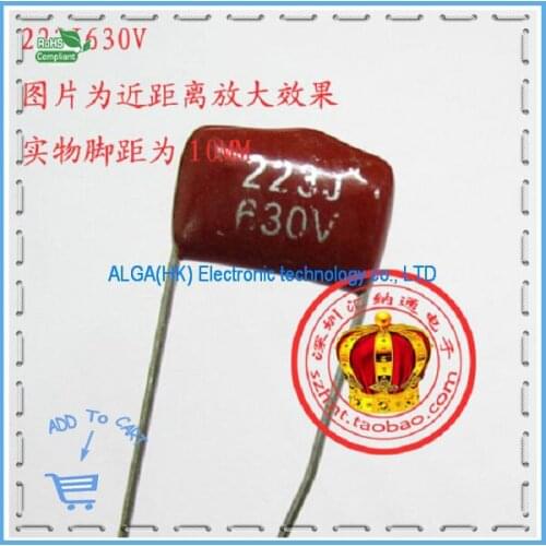 Free shipping .223J630V CBB capacitor 630V223J 22NF (0.022UF) pitch 10MM